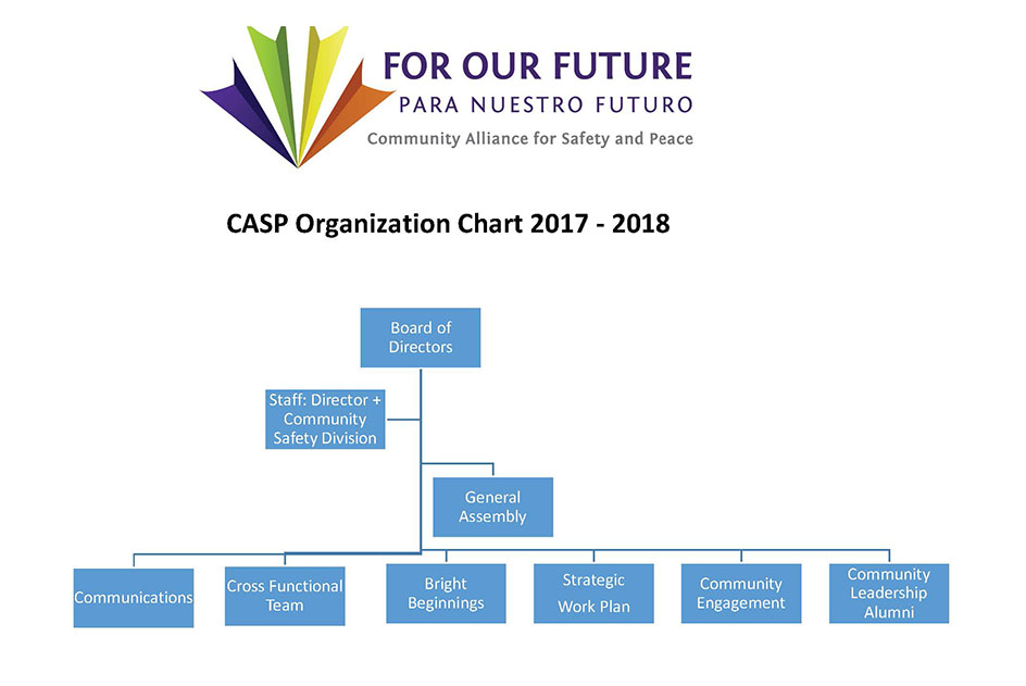 CASP Orginization Chart from Board of Directors to Community Partnerships
