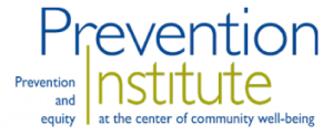 Logo for Prevention Institute, type in blue and green