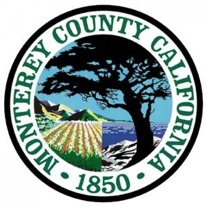 Monterey County CA logo, cypress tree, filed, ocean view