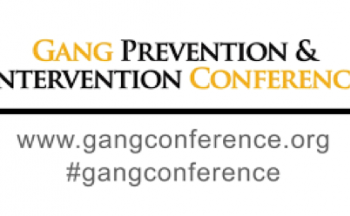 logo for Gang Intervention and Prevention Conference, black and gold lettering