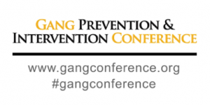 logo for Gang Intervention and Prevention Conference, black and gold lettering